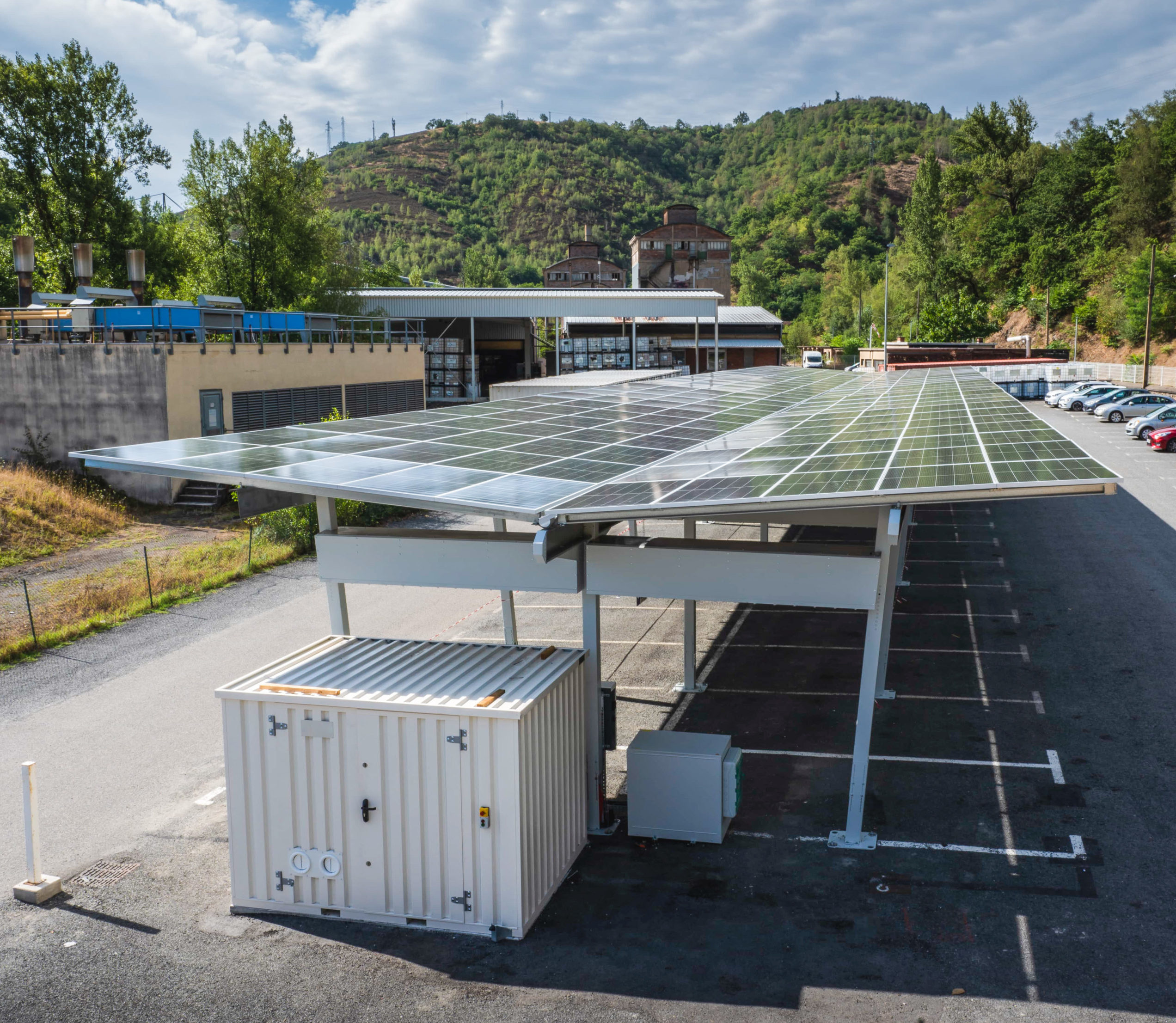 Panneau photovoltaique parking SNAM